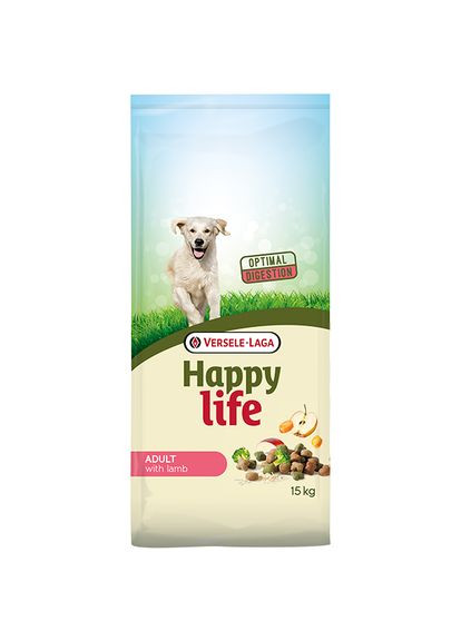 Сухий преміумкорм для собак середніх і великих порід Adult with Lamb 15 кг (5410340311011) Happy Life (279566334)