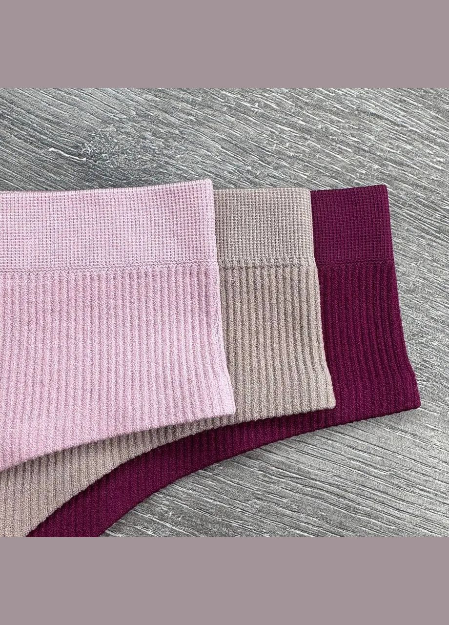 Женские безшовные стринги в рубчик набор 5 шт OCCA Стрінги (325419136)