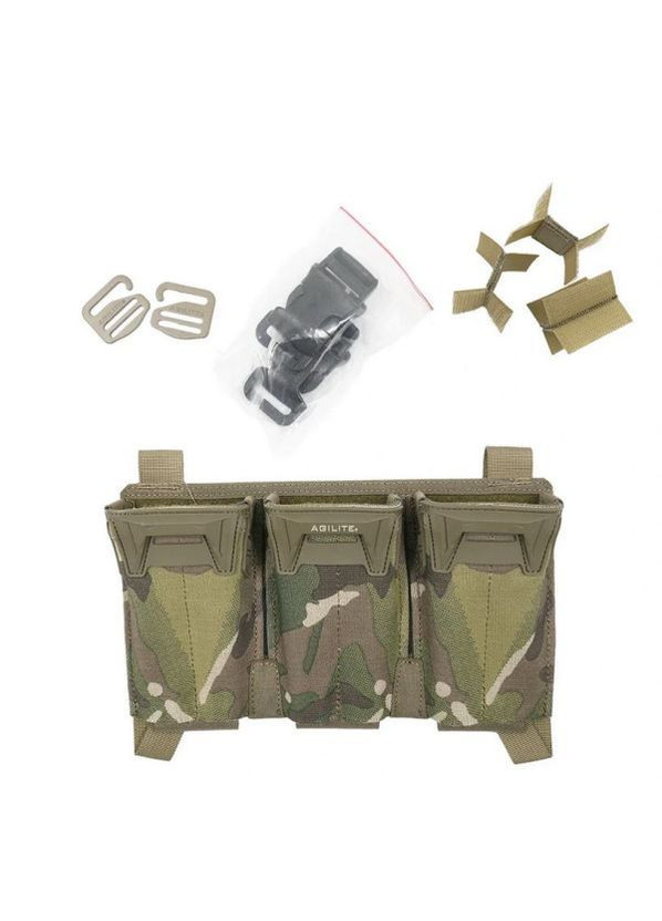 Плитоноска Bundle K-Zer розмір М multicam та потрійний підсумок (панель) Agilite (368703761)