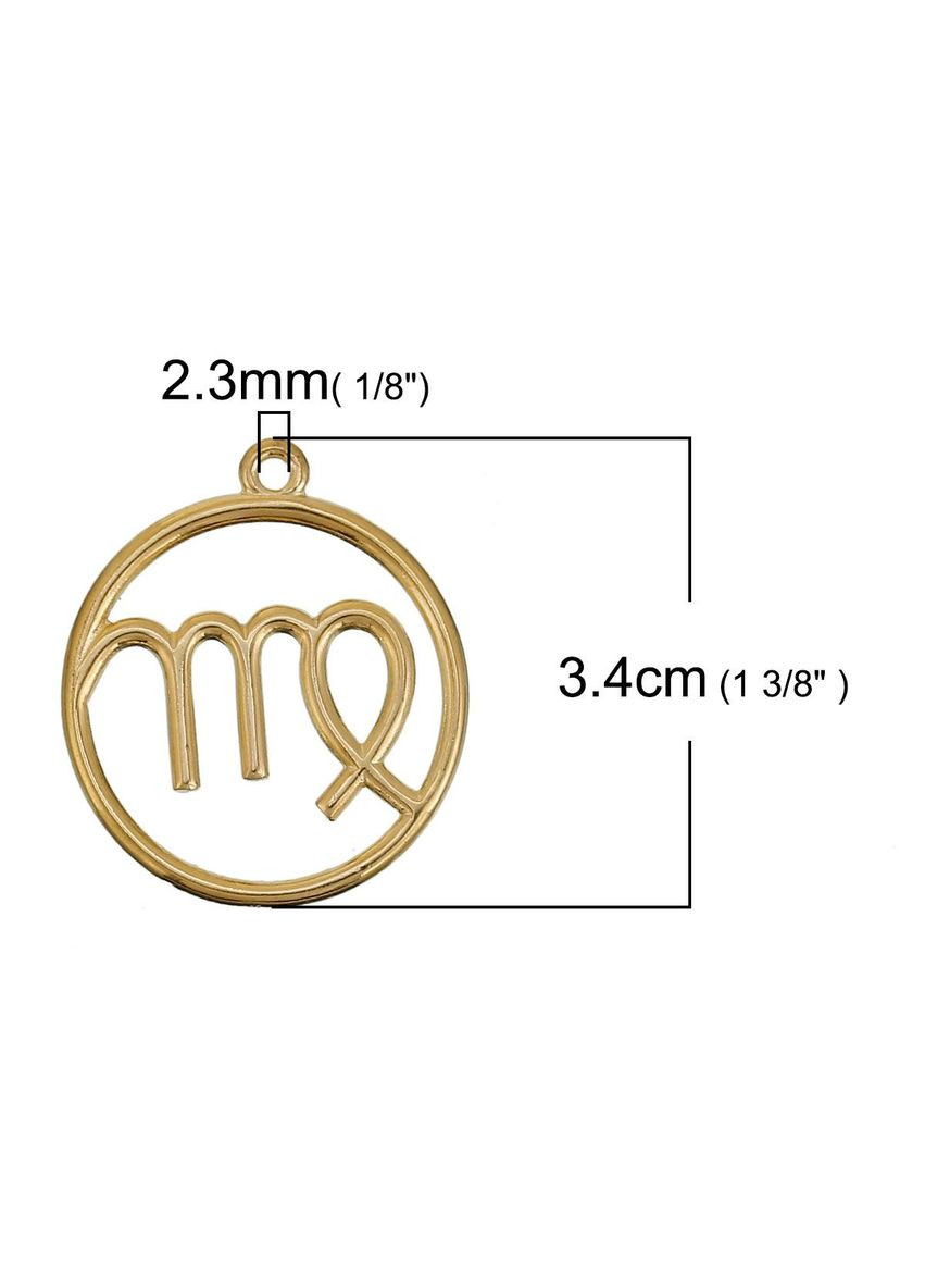 Підвіска Знак зодіака, Сузіря " Діва ", Цинковий сплав, Колір: Золото, 34 mm x 30 mm Finding (328942834)