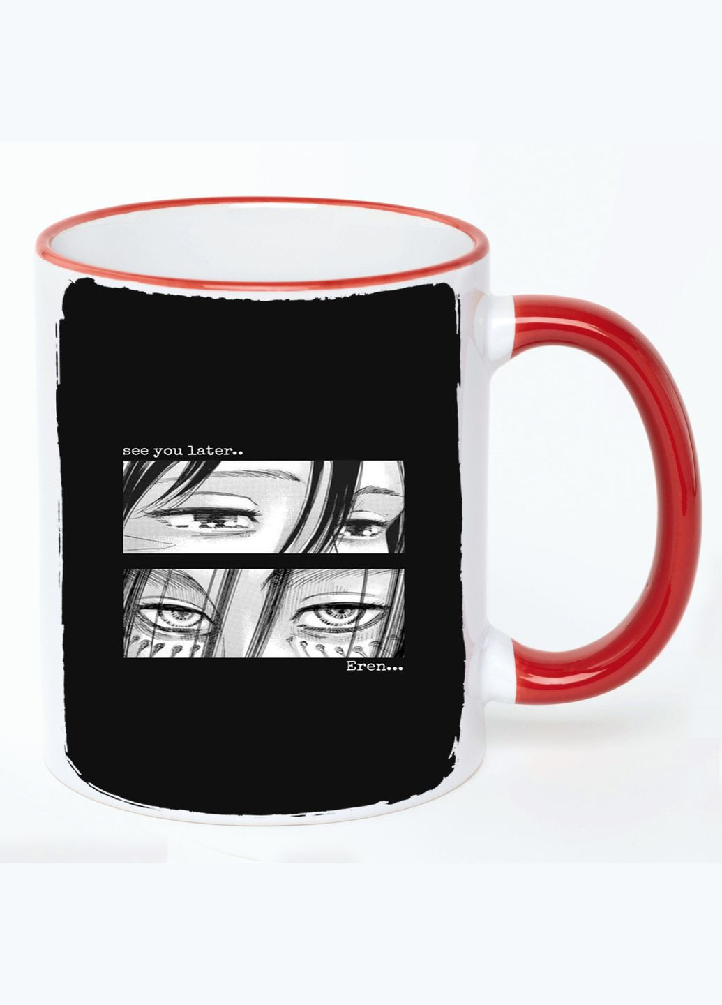 Чашка Арт #0382 (кухоль, кухоль) Біла з Червоною ручкою 330 мл No Brand (322713362)