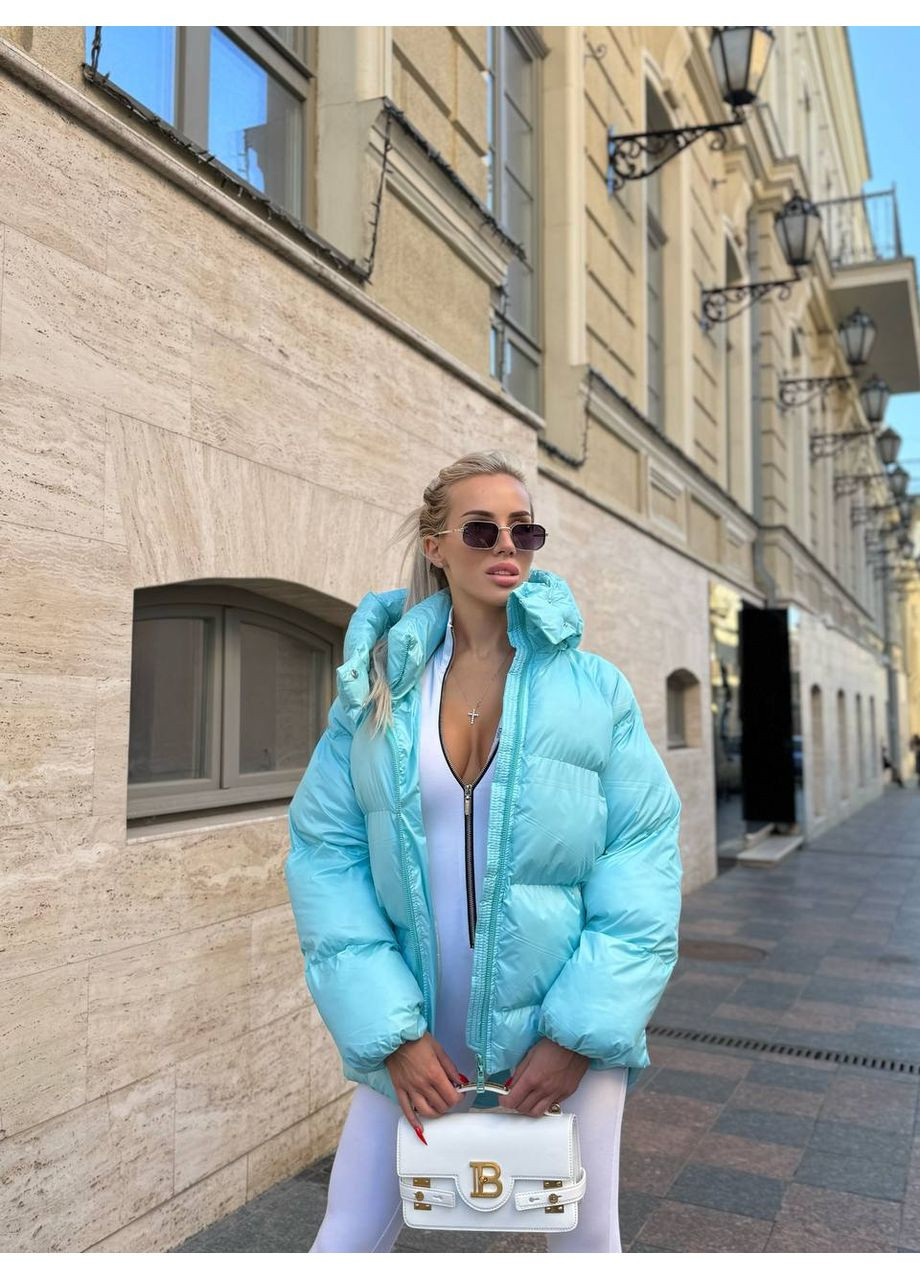 Голубой зимний Пуховик No Brand