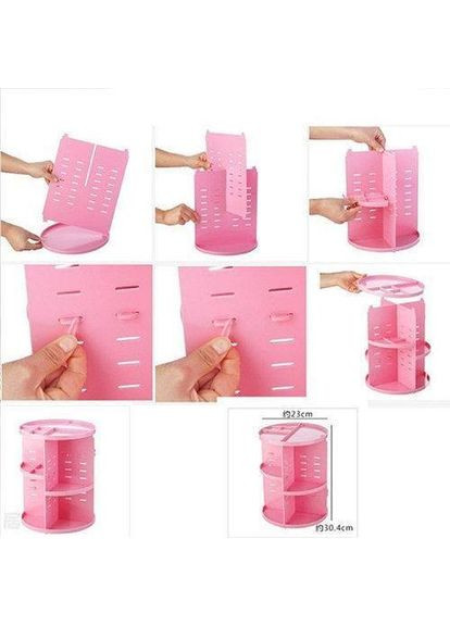 Компактный органайзер Beauty Box вращающийся для косметики розовый (1756375335) No Brand (333800225)