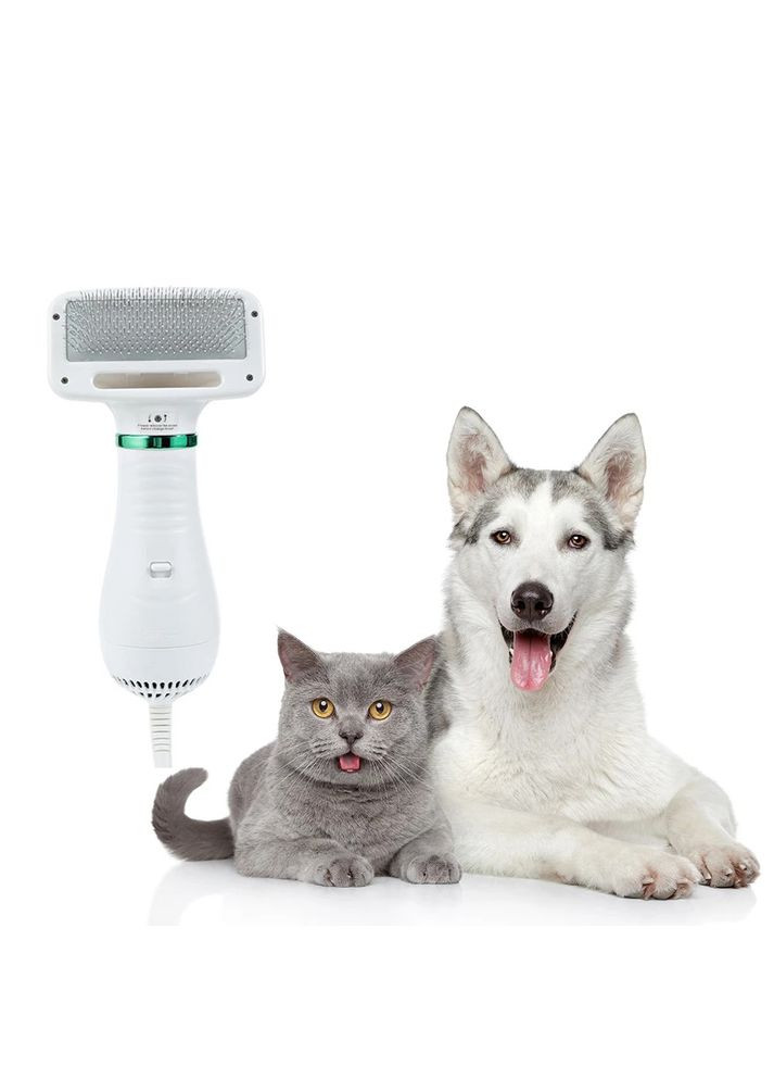 Щётка-фен расчёска для груминга шерсти собак и кошек 2в1 PET Grooming Dryer WN-10 массажёр для животных Белый No Brand (319712668)