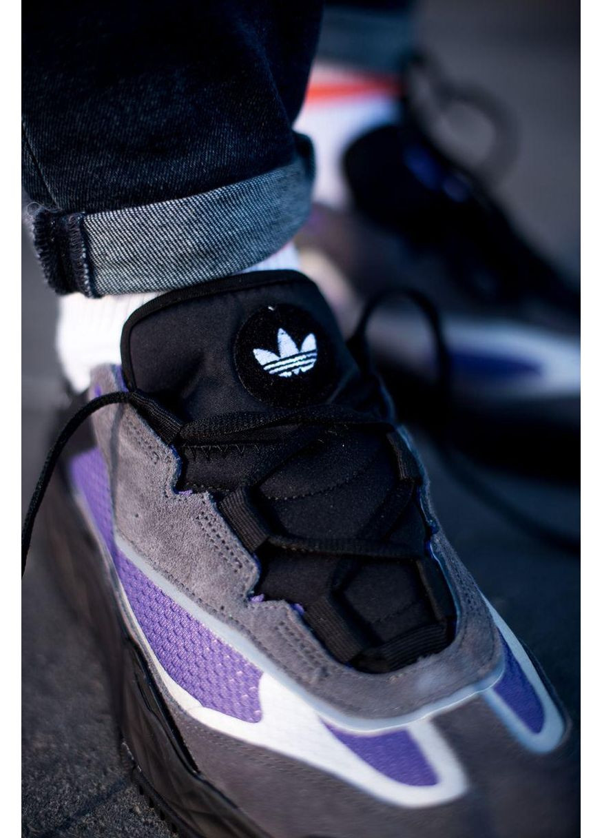 Черные демисезонные кроссовки мужские adidas niteball black violet адидас найтбол No Brand