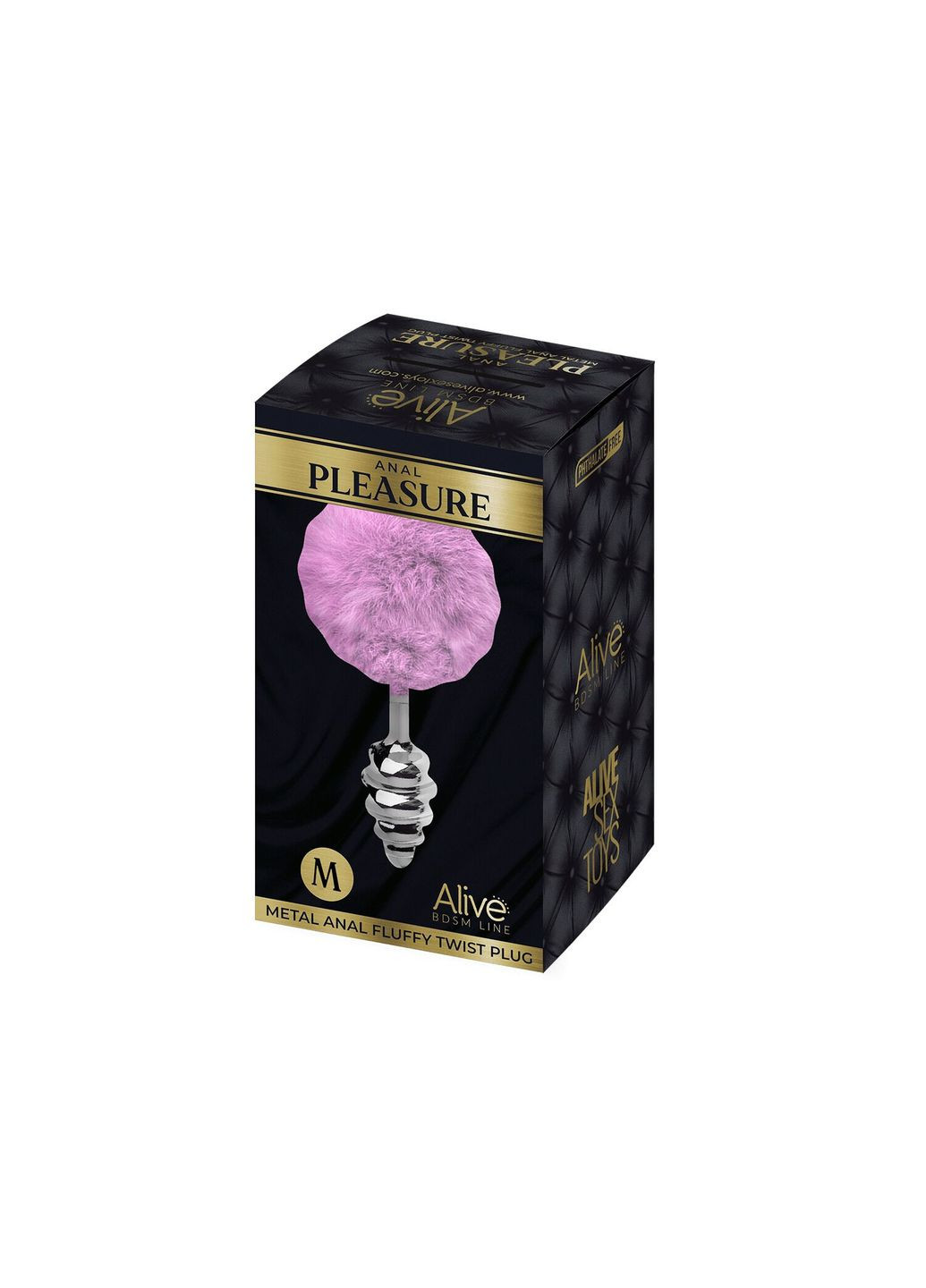 Металева анальна пробка Кролячий хвостик Fluffy Twist Plug M Purple, діаметр 3,4 см - CherryLove Alive (339867458)