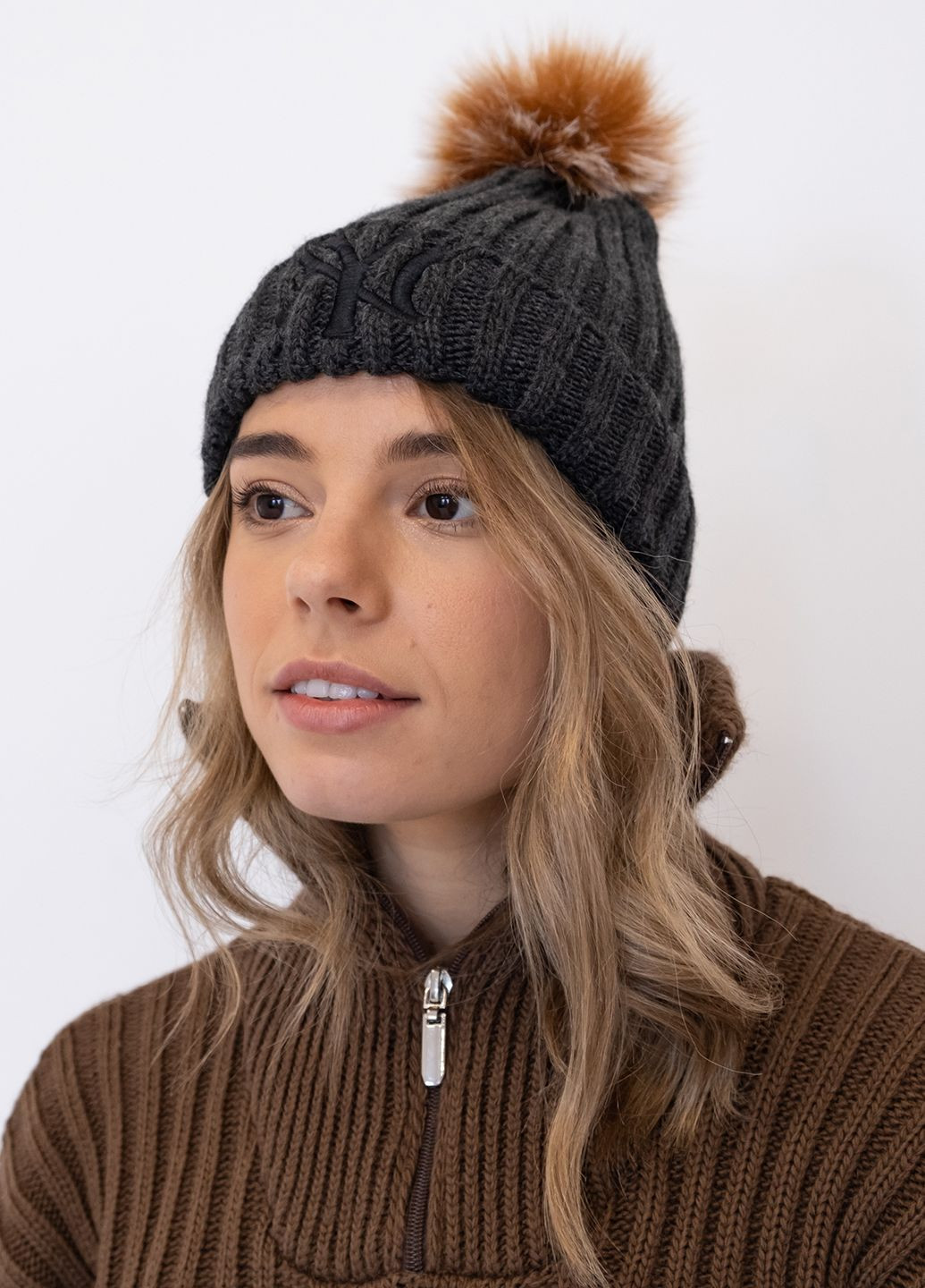 Шапка женская серая 200020 Fashion (358063862)