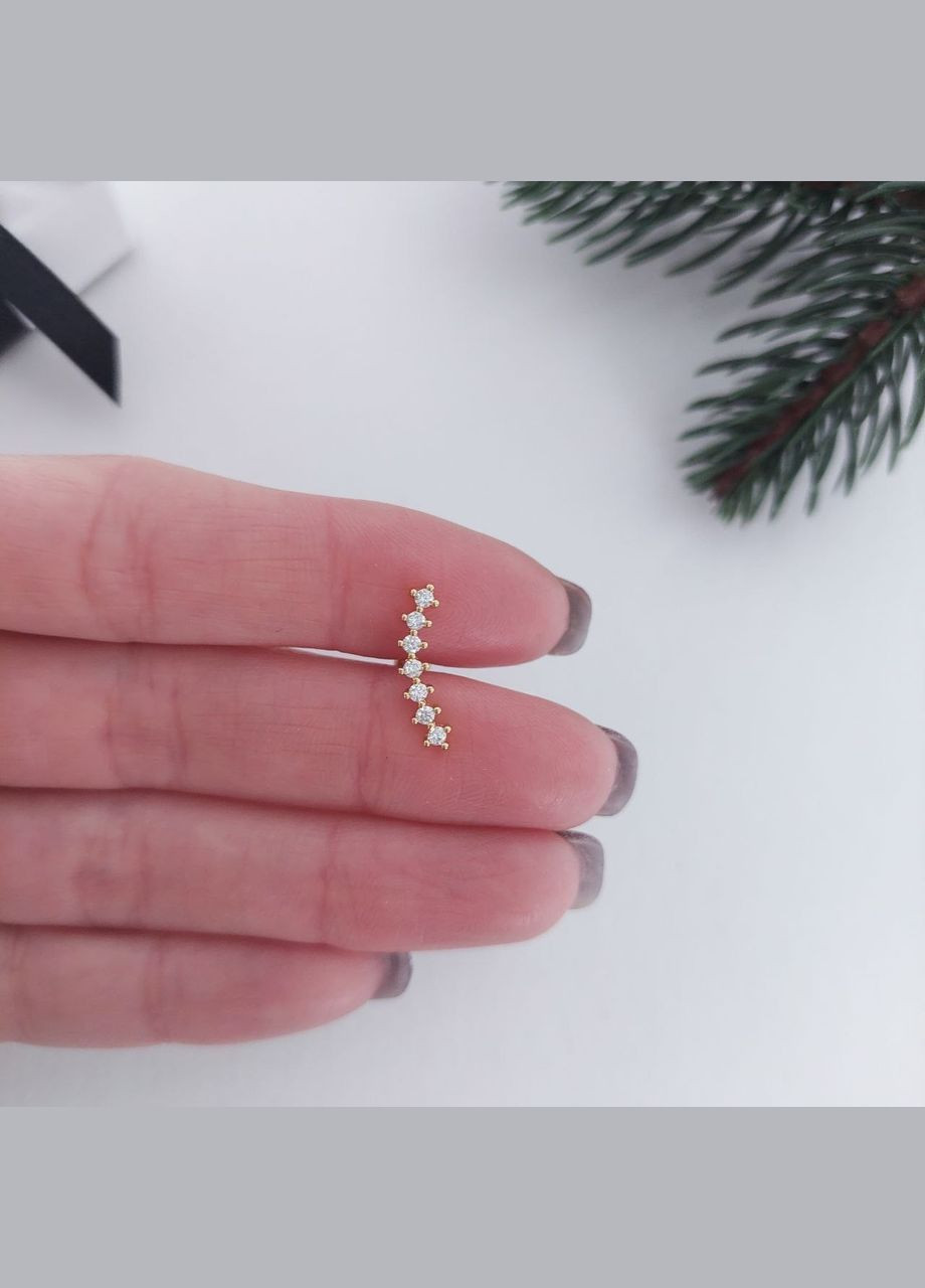 Сережка штанга для пірсингу хряща вуха, трагус, хелікса довга DeKolie (296660653)