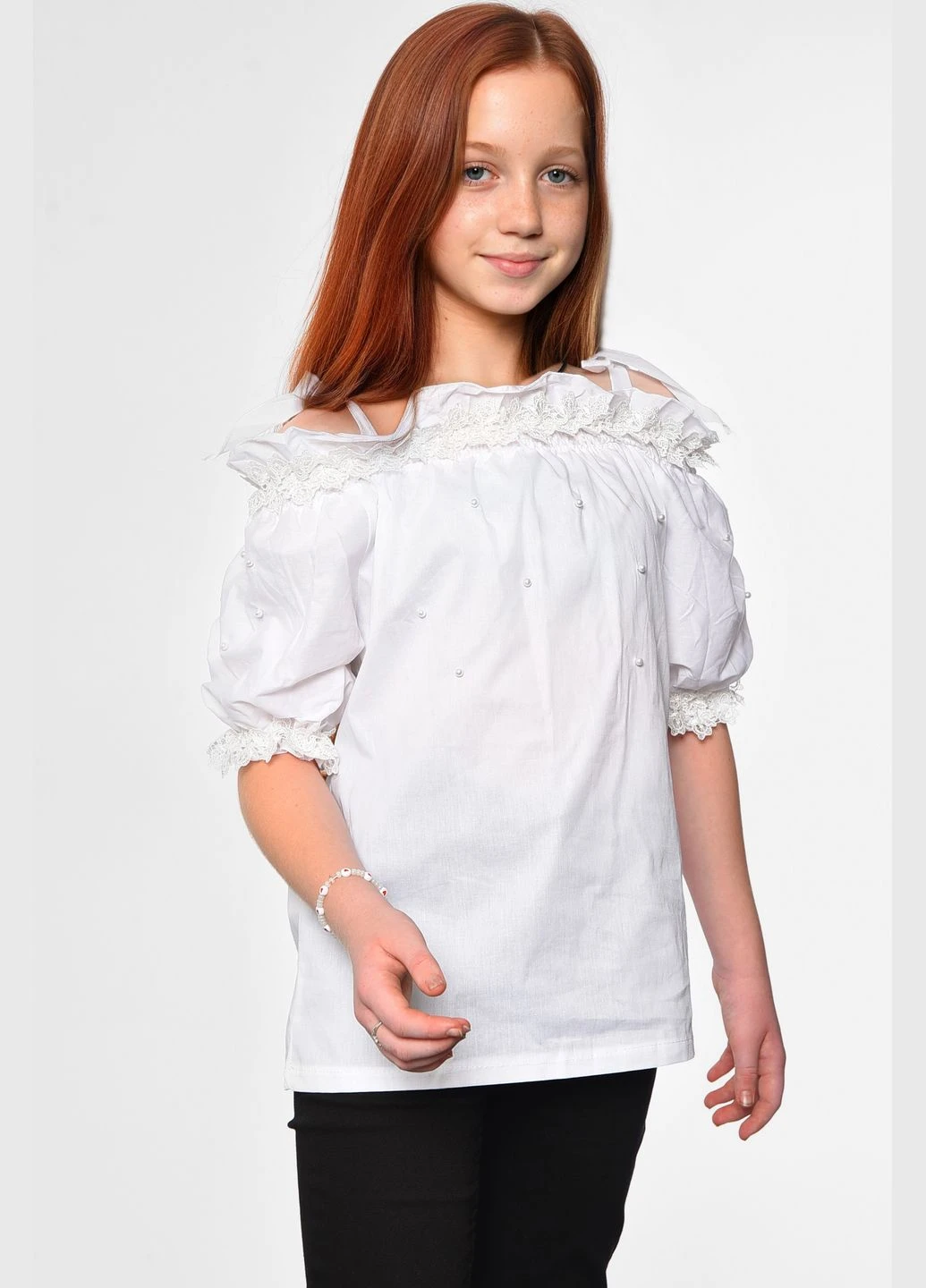 Блуза дитяча для дівчинки білого кольору Let's Shop (298468473)