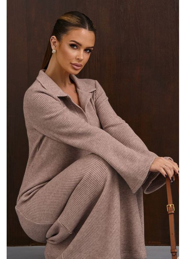 Пудрова повсякденний, ділова, кежуал жіноча сукня бохо силуетна Style Point однотонна