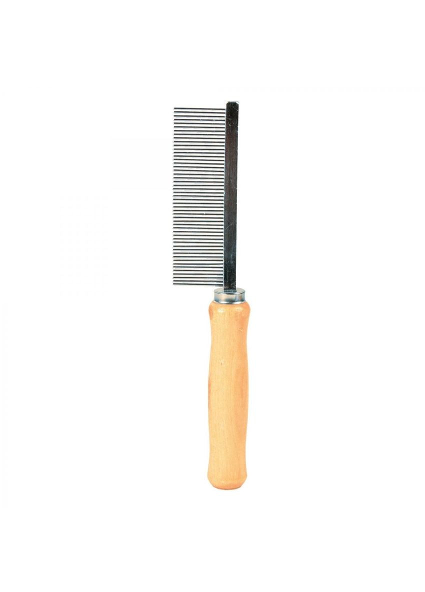 Расчёска с деревянной ручкой и частым зубом 17 см Trixie (292395562)