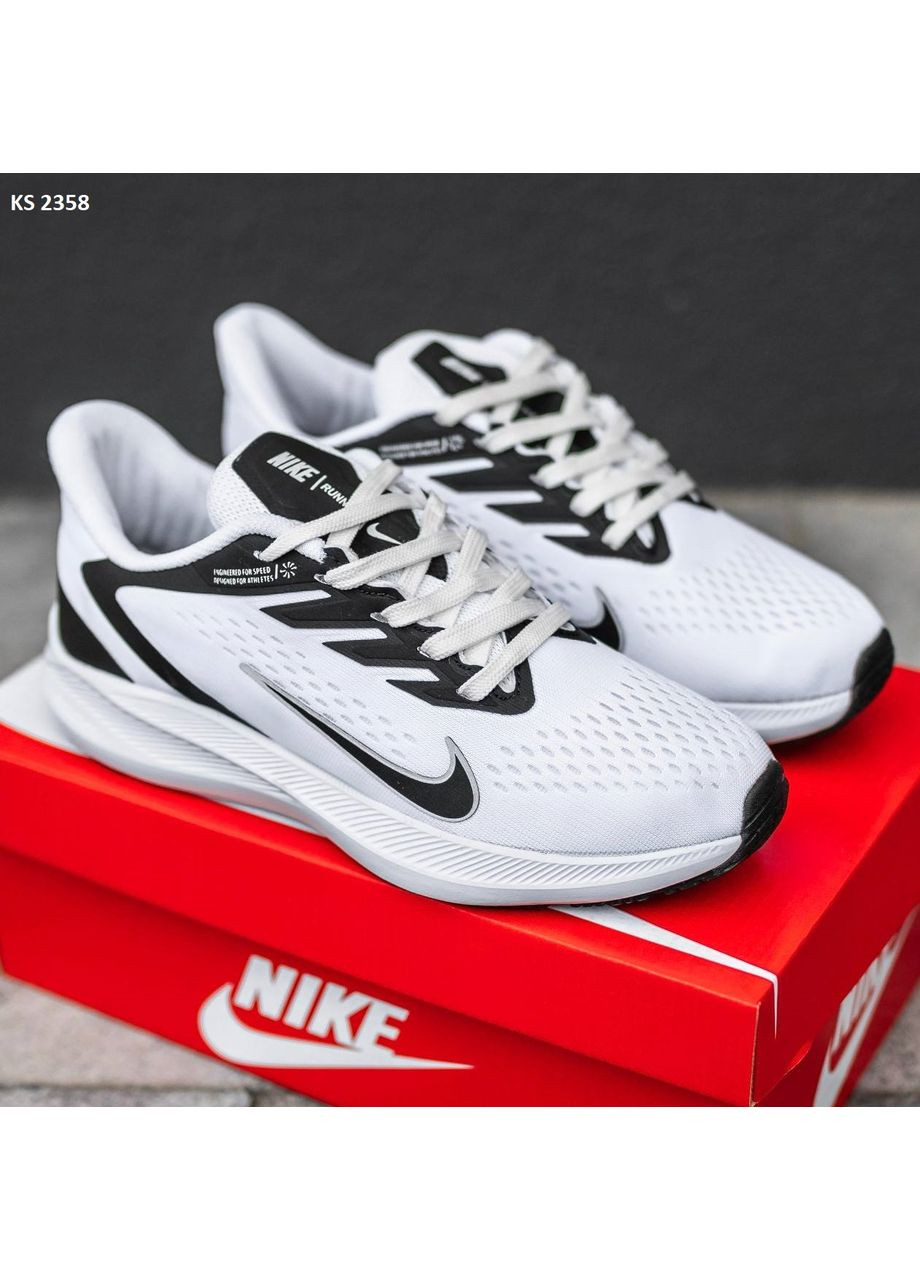 Чорні Осінні кросівки чоловічі nike air zoom white black найк аір зум No Brand