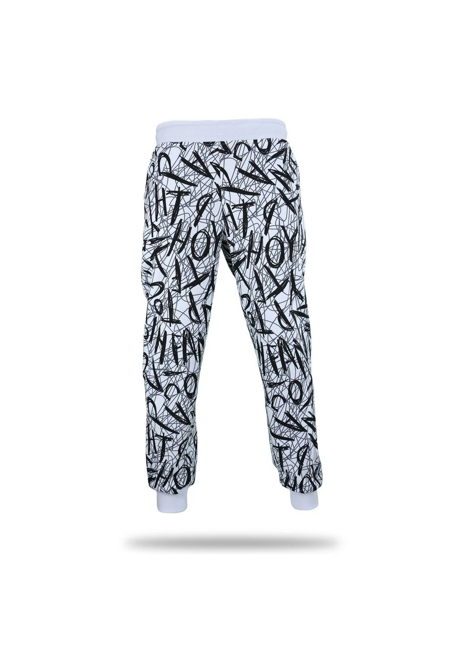 Спортивный костюм зима с черным принт#4 Т-101 WHT/BLK (Р) 23-654-003 Hope (402042056)