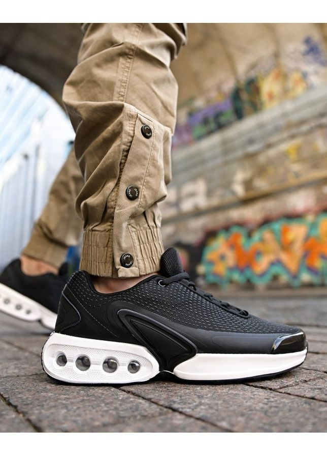 Черные демисезонные мужские кроссовки air black white No Brand