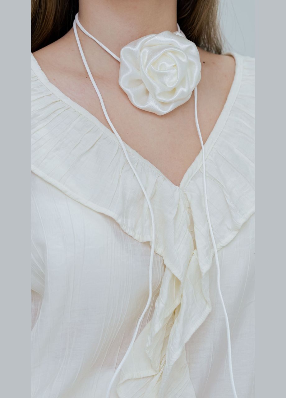 Чокер цветок из атласа молочного цвета D.Hats текстиль (285710702)