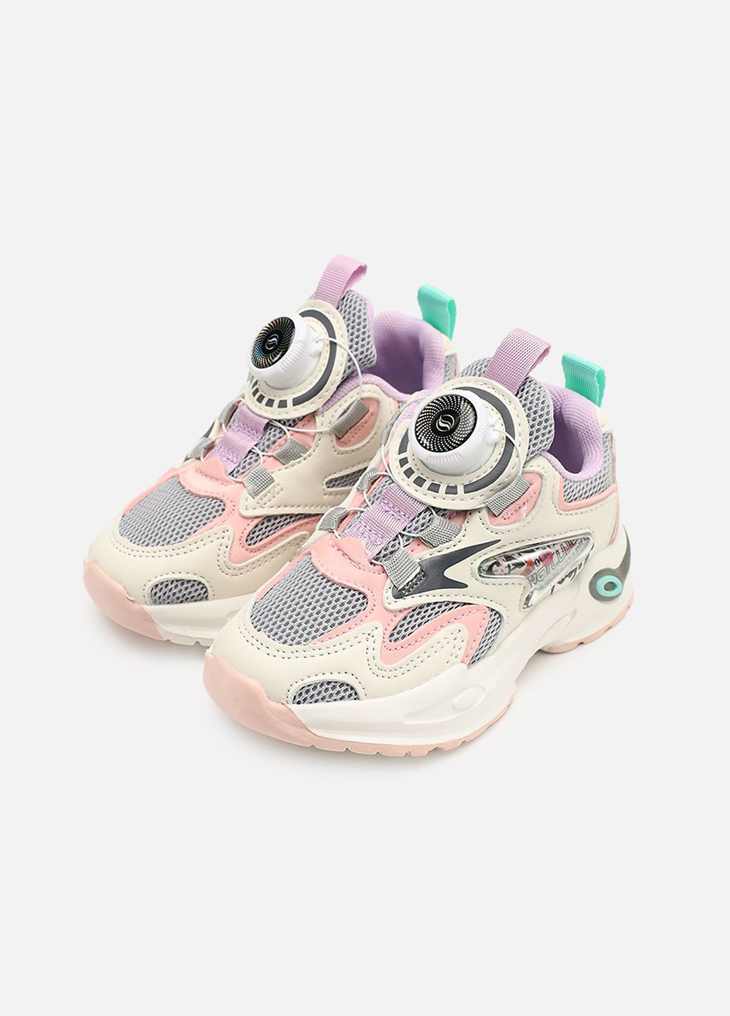 Сірі осінні кросівки для дівчинки, на пласкій підошві колір сірий cb-00273915 Kimboo