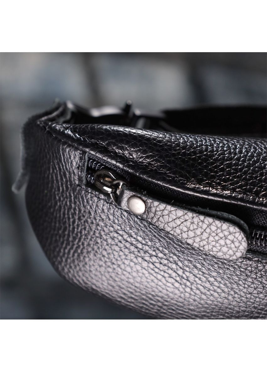 Зручна сумка бананка для чоловіків із зернистої натуральної шкіри 23136 Shvigel (366880598)