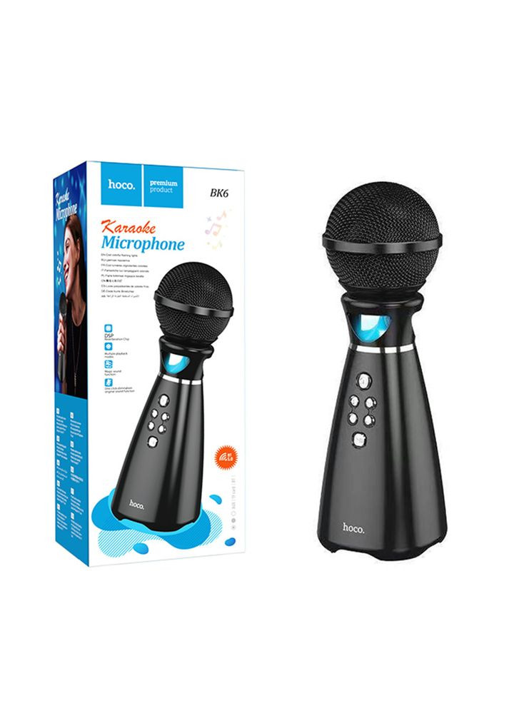 Караоке микрофон Bk6 KSong Karaoke microphone черный Hoco (280877675)