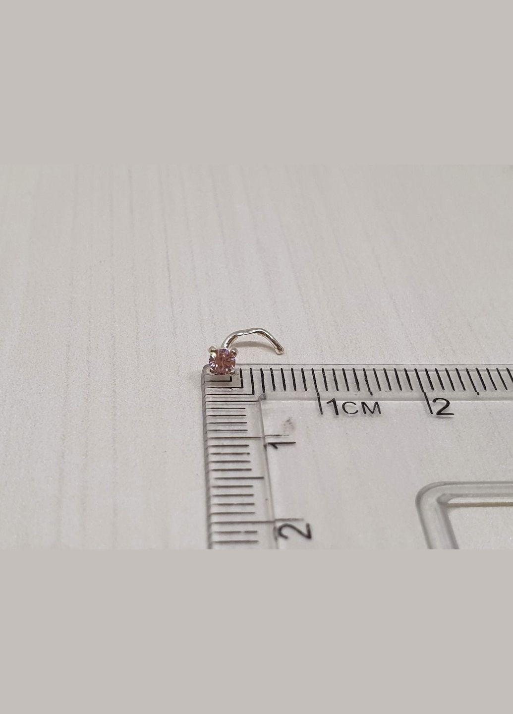 Срібна сережка-пірсинг в ніс. 1017.2С Рожевий (світлий) Dear (272797520)