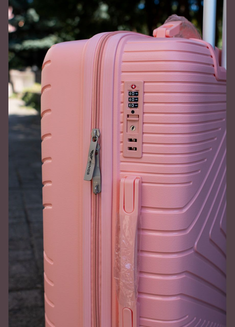 Валіза пластикова поліпропілен 100% 181-05 середня M сірий Wings 18105 (323016933)