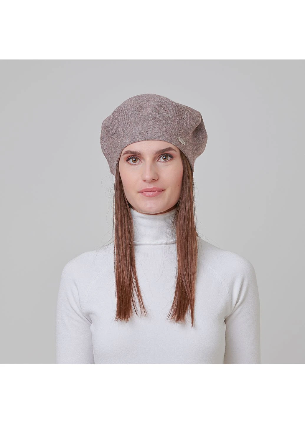Берет женский шерсть бежевый MILENA LuckyLOOK 965-189 (322784425)