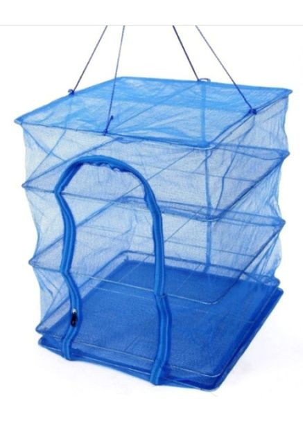 Сетка для сушки 50х50х55 трехъярусная синий (1756374656) No Brand (329298194)