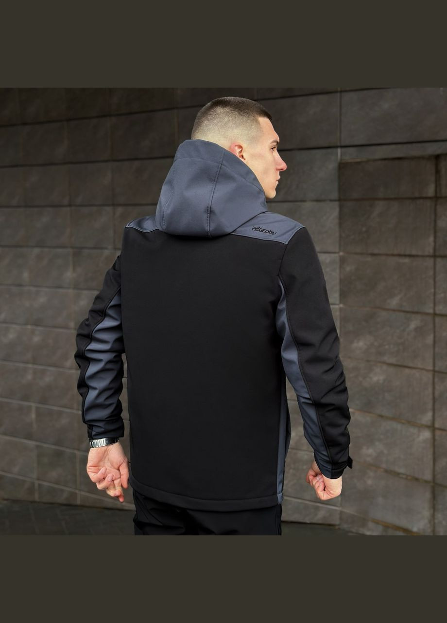 Комбінована демісезонна куртка soft shell з водовідштовхувальної плащівки Vakko