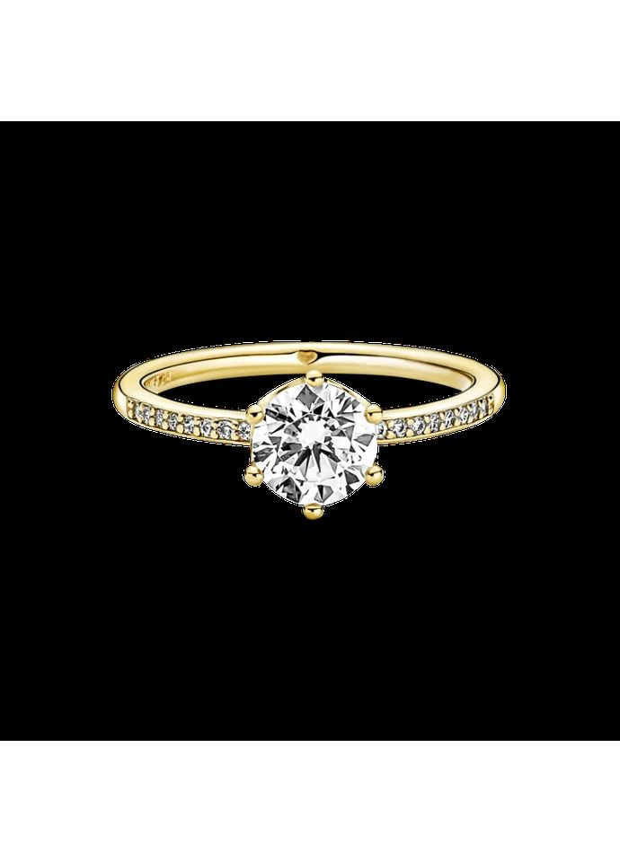 Каблучка з Пандора з короною та прозорим каменем-солітером 168289C01 Kabluchka (355348568)