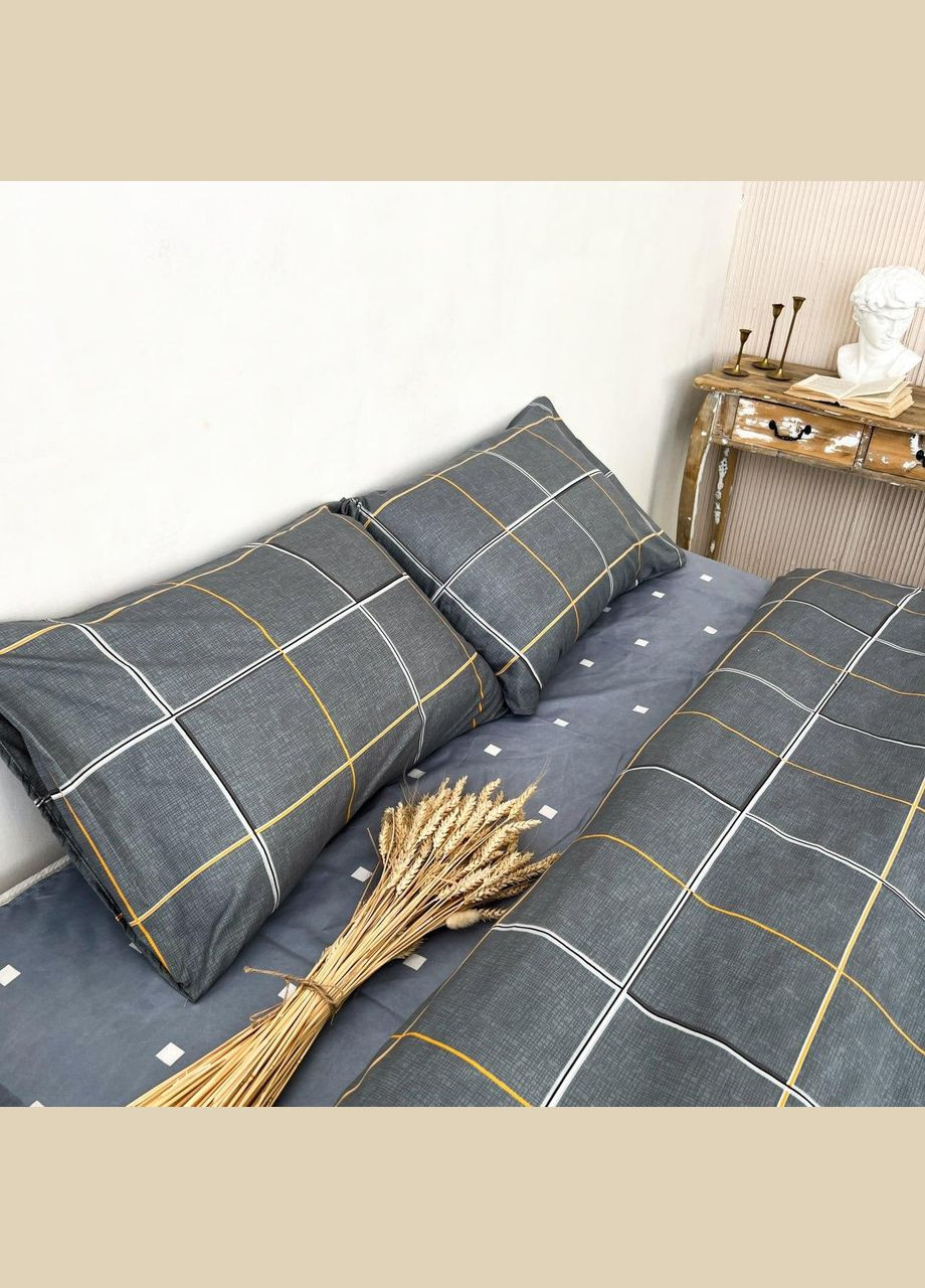 Постільна білизна комплект Сімейний 150х210 наволочка 70х70 2шт Сірий (П4К-LAP-policot-004-04-01) No Brand (348094950)