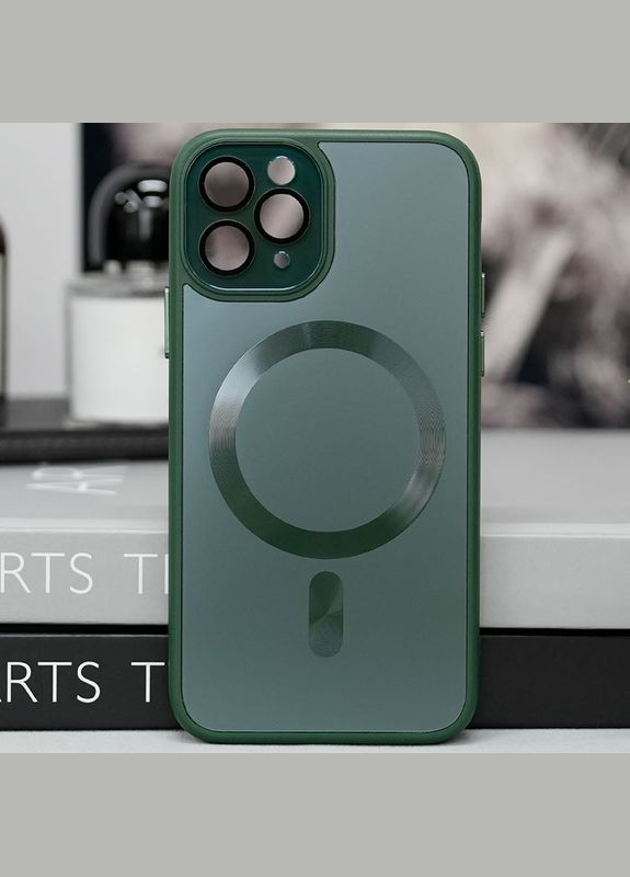 Чехол TPU+Glass Sapphire Midnight with MagSafe для Apple (6.7") Зелёный | Forest green Epik iPhone 15 Pro Max (300373183)