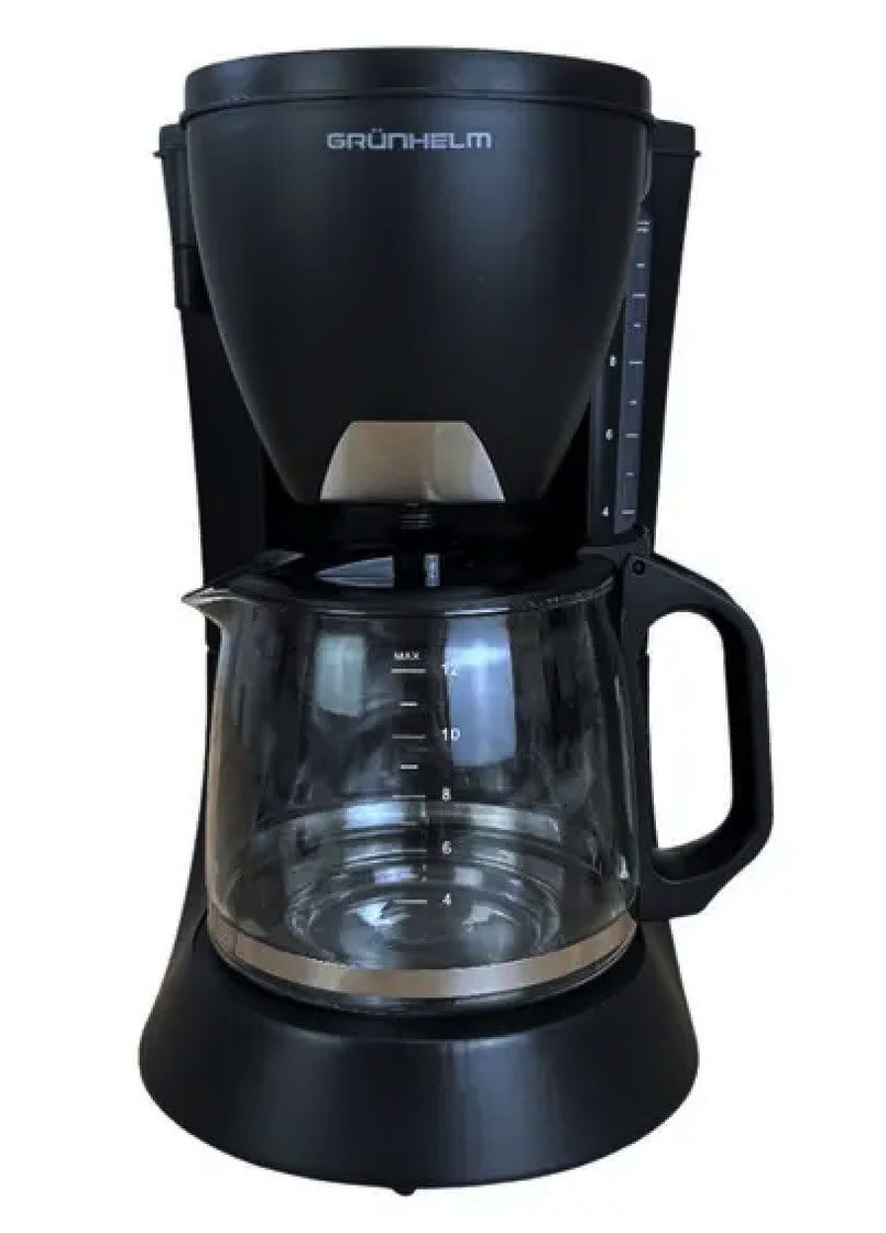 Кофеварка капельная с автоподогревом GDC12 со стеклянной колбой 1200 мл 700Вт Черный Grunhelm (351361295)