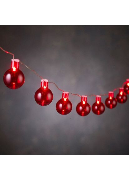 Гірлянда 2.4 м Luca червоні лампочки для новорічної прикраси світлодіодна гірлянда на батарейках ProDobro (367264535)