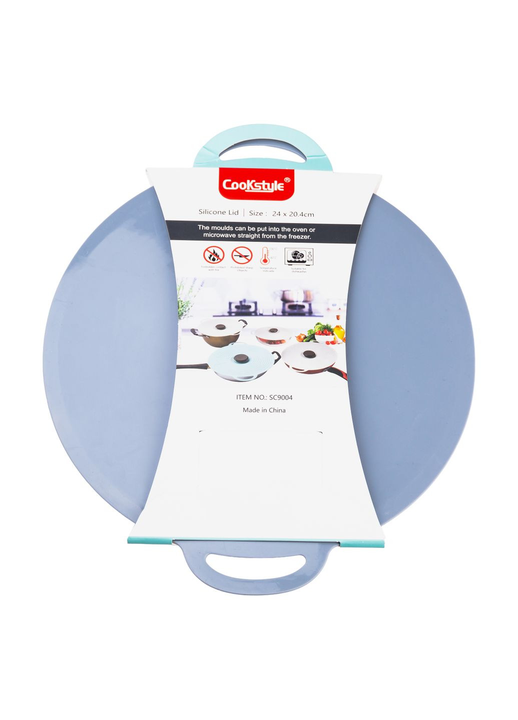 Кришка для посуду силіконова універсальна діаметром 28 см, сірий TS Kitchen HP34540L No Brand (342113767)