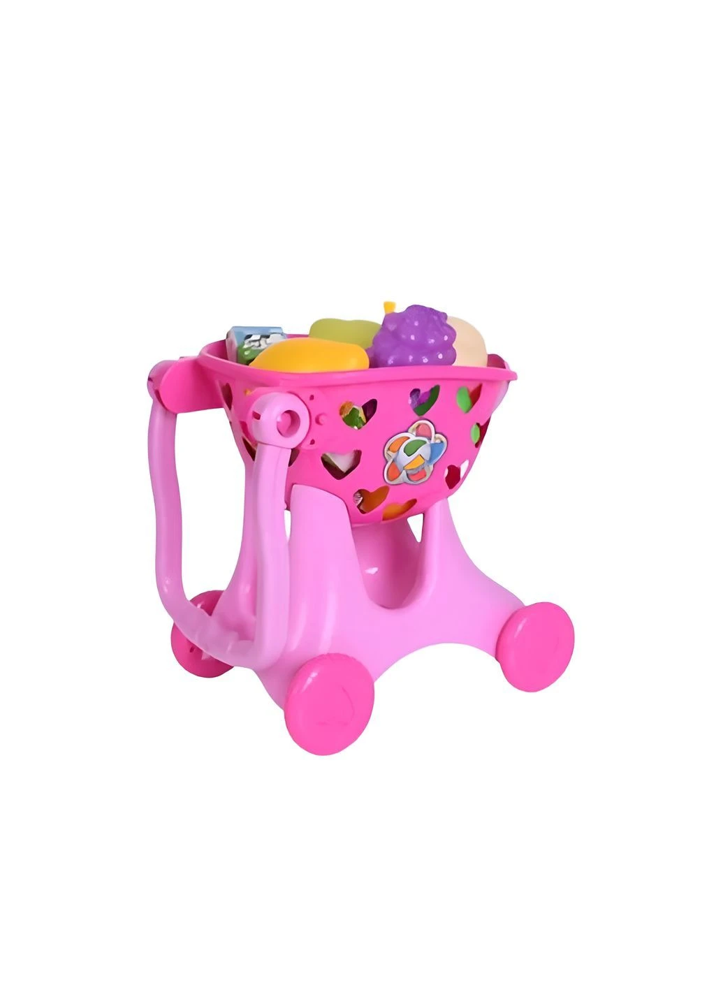 Игрушечная тележка с продуктами, складная ручка, 36 х 22 х 50 см, розовый (9966-11-12) No Brand (400367850)