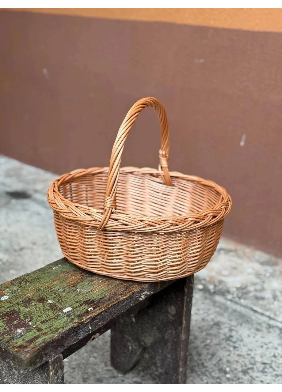Кошик "Хінська" 1 шт. 34x29x14 см плетений з натуральної лози для Великодня пасхальна корзина No Brand (384184642)