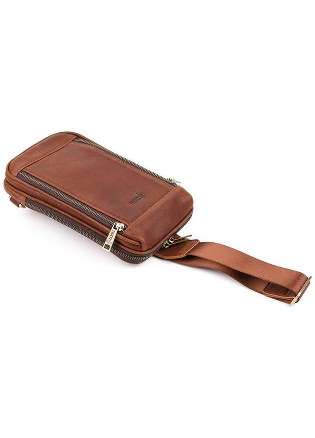 Сумка чоловіча через плече сумочка слінг в дорогу планшет спортивний для документів барсетка для телефону Коричневий 34420 TARWA (332164463)