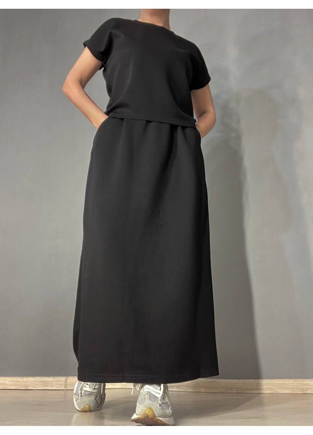 Костюм женский A-N 26067 футболка с длинной юбкой оверсайз No Brand (330457450)