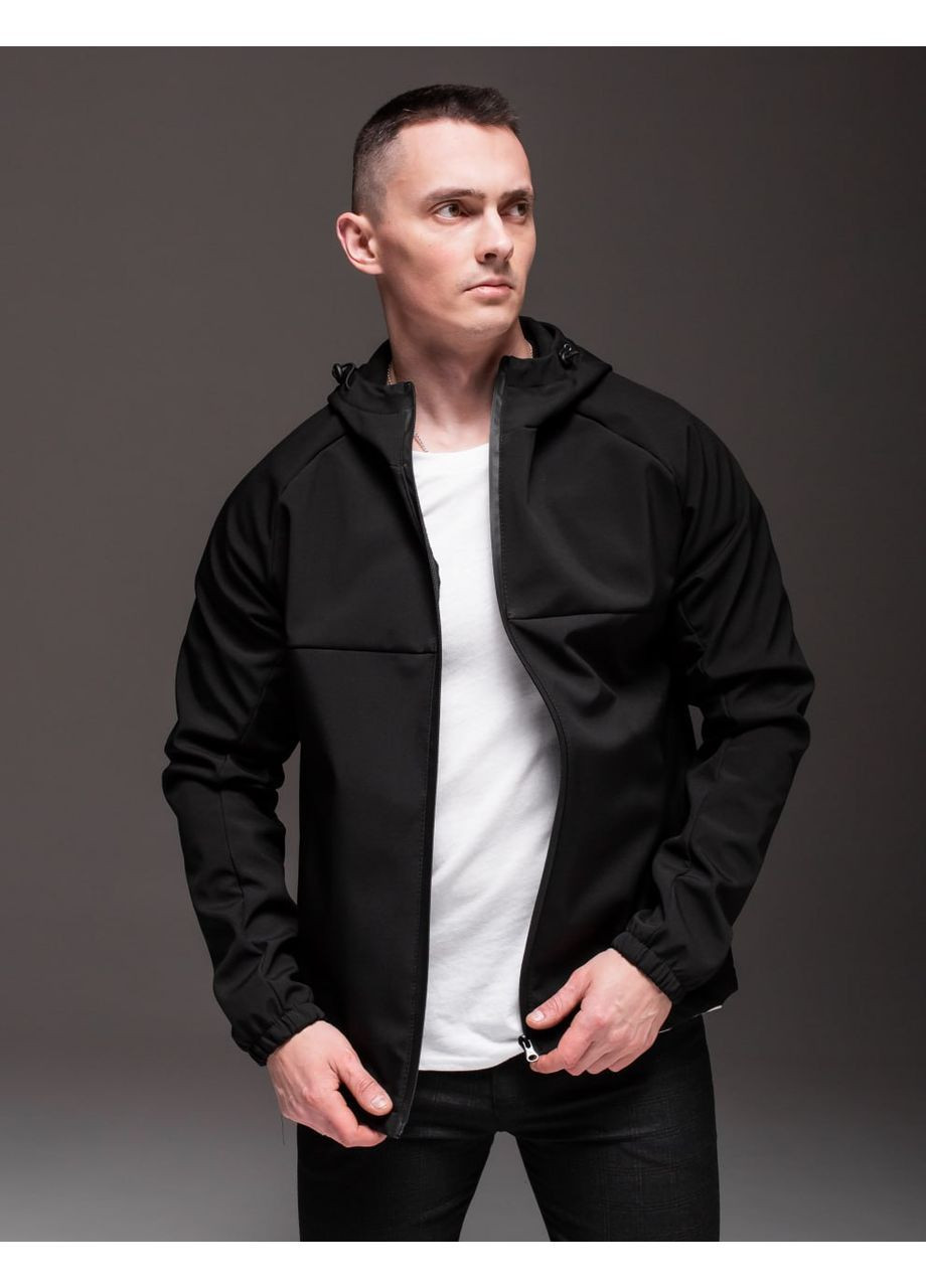 Черная черная куртка soft shell на флисе No Brand