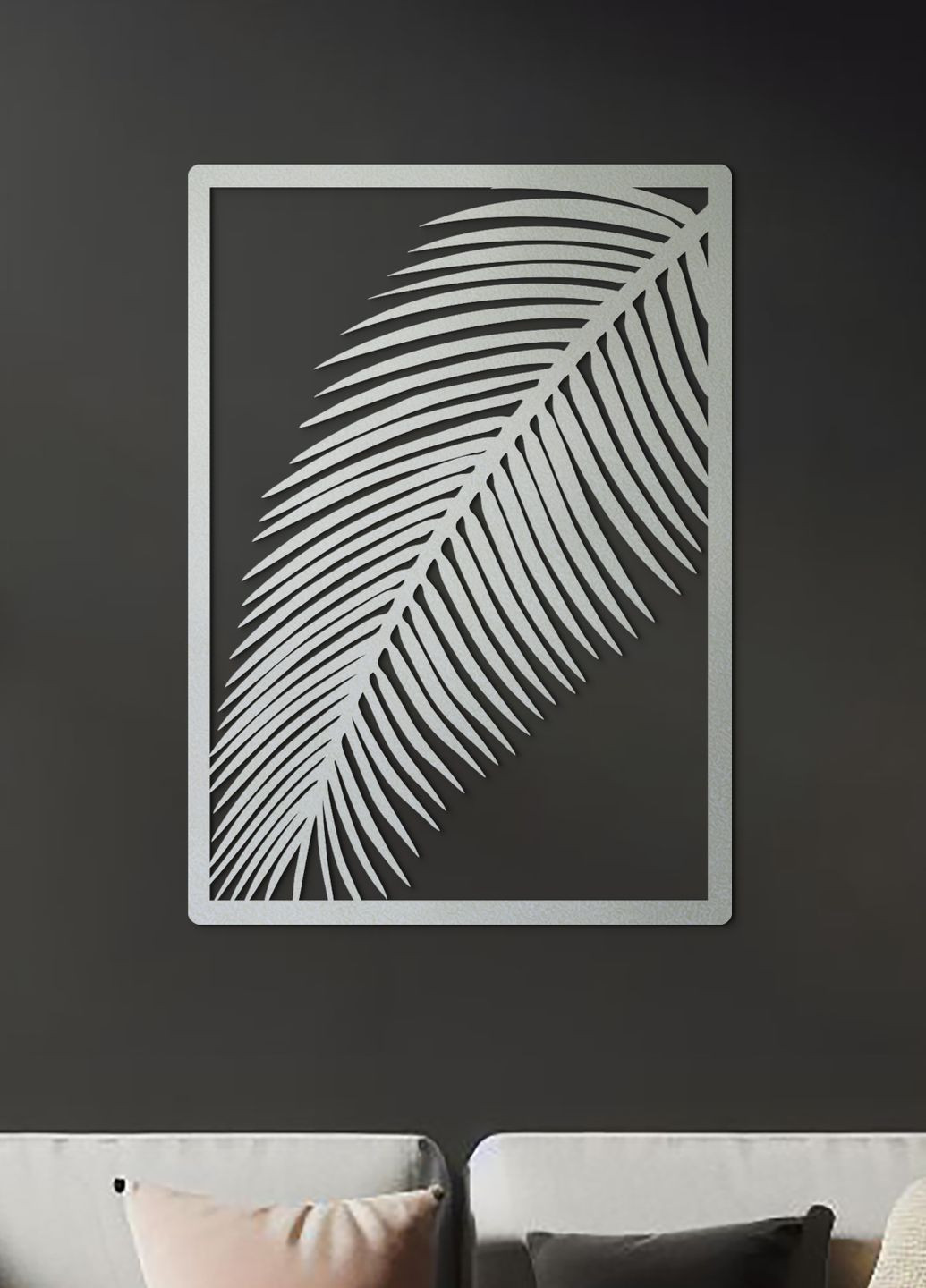 Настінний декор для дому, картина лофт "Пальмовий листок", декоративне панно 35х25 см Woodyard (292113150)