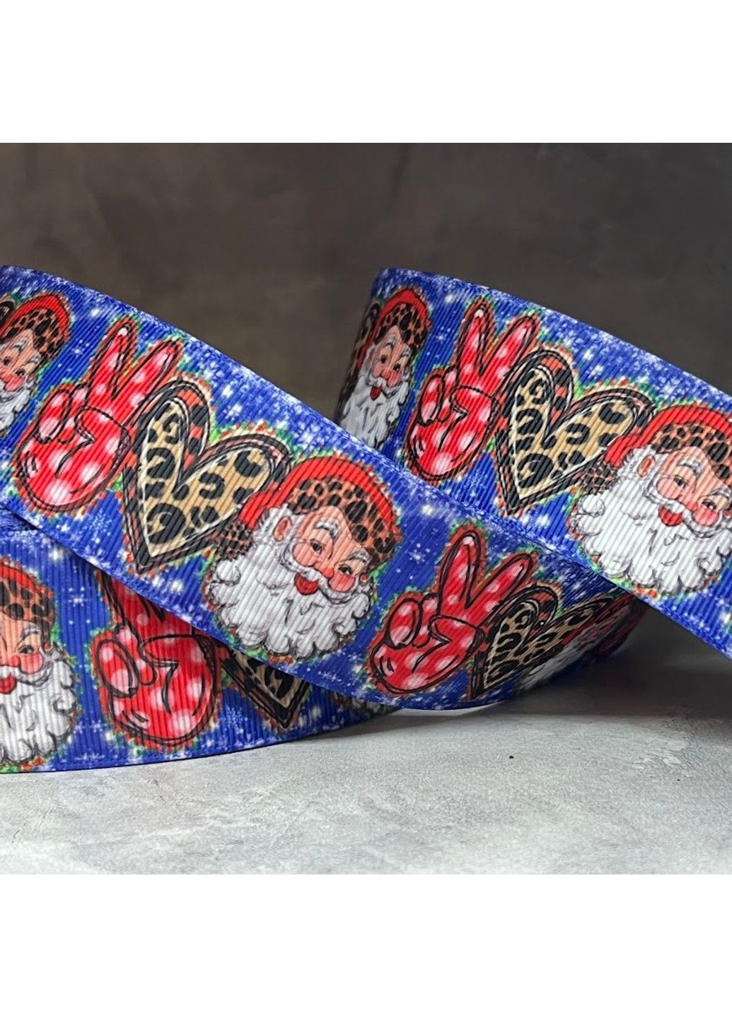 Репсовая лента 4 см, Новогодняя-Санта, арт 09145, 1 метр No Brand (315825904)