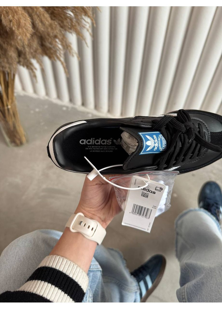 Черные всесезонные кроссовки samba og black/white adidas