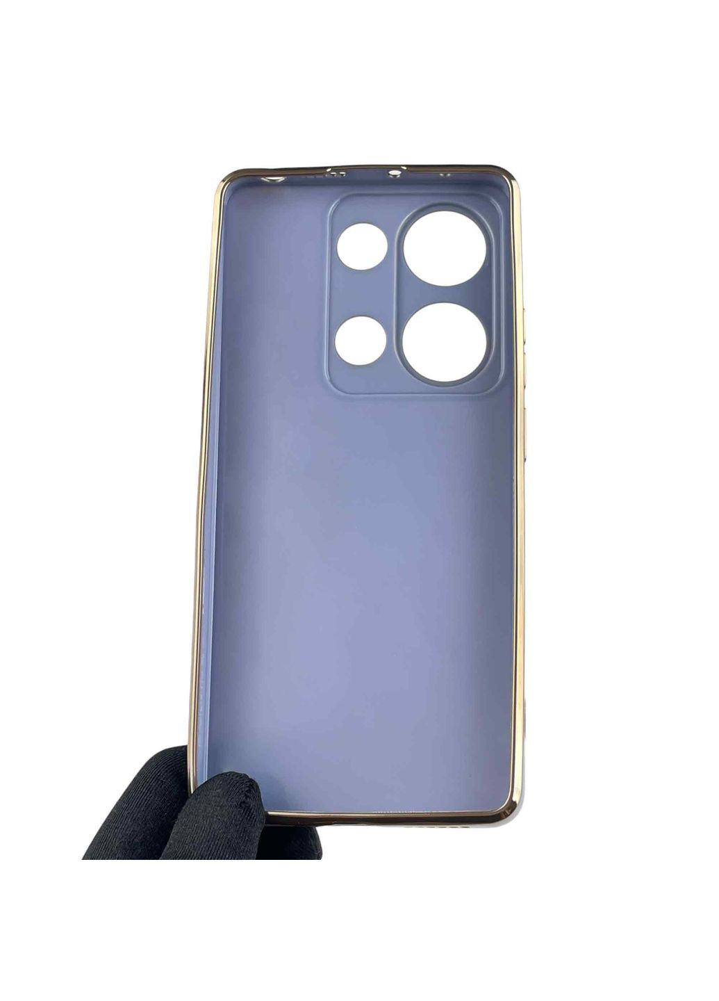 Чохол для Redmi Note 13 Pro 4G жіночий із золотою окантовкою із захистом камери на сяомі редмі нот 13 про 4г синій Xiaomi (366019274)
