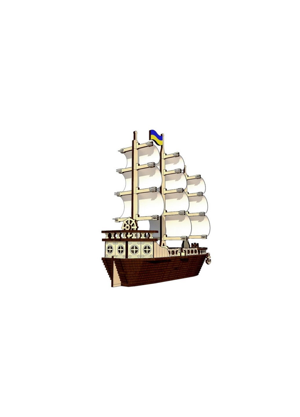 Деревянный конструктор "Парусный Корабль", 148 деталей Pazly (288186358)
