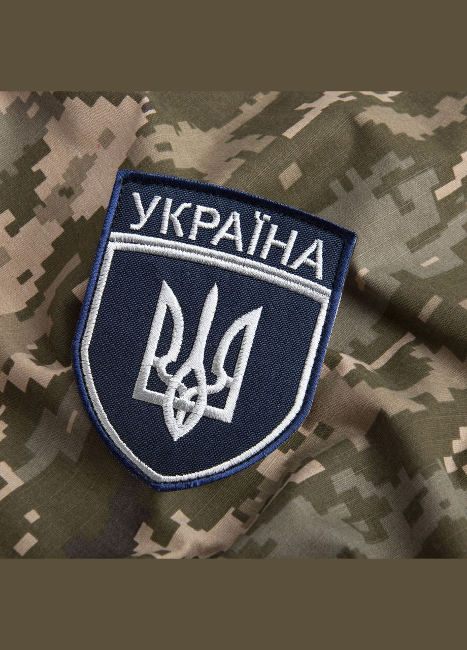 Набор шевронов 2 шт на липучке Укрзализныця Украина 7х9 см синий рамка синя IDEIA (289370528)