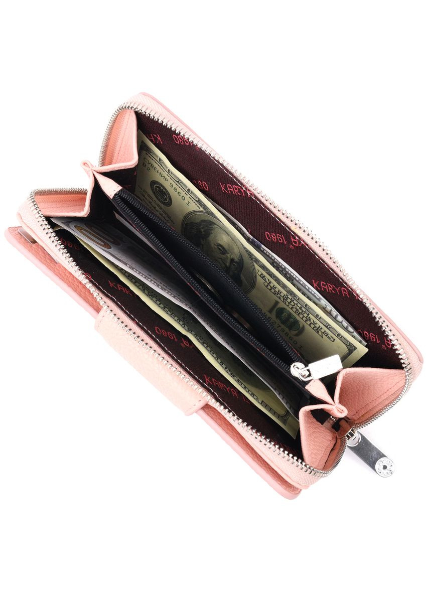 Зручний вертикальний жіночий гаманець з натуральної шкіри 21158 Karya (331910594)
