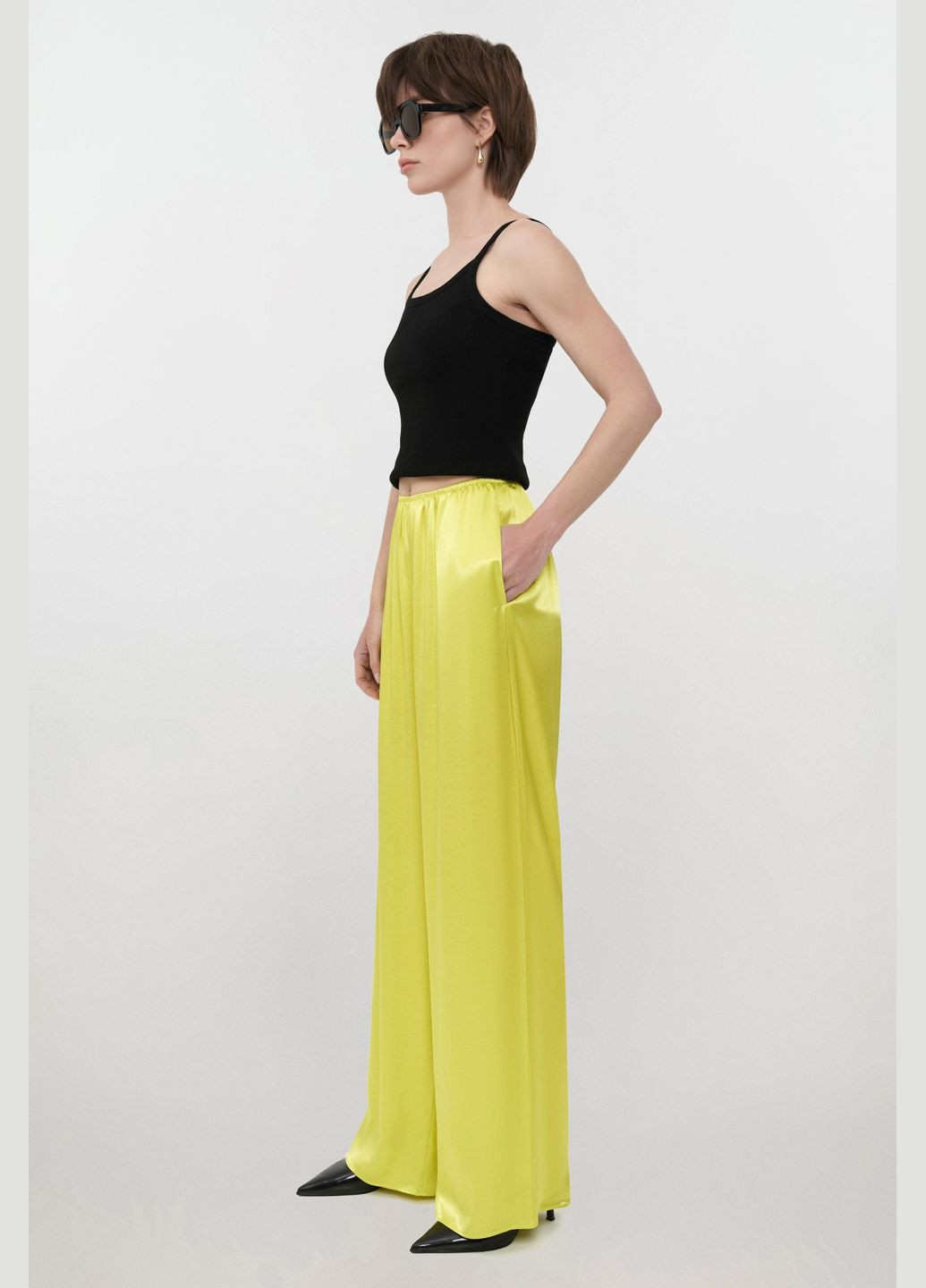 Штаны вискозные лимонного цвета FLOW Штани (313587637)