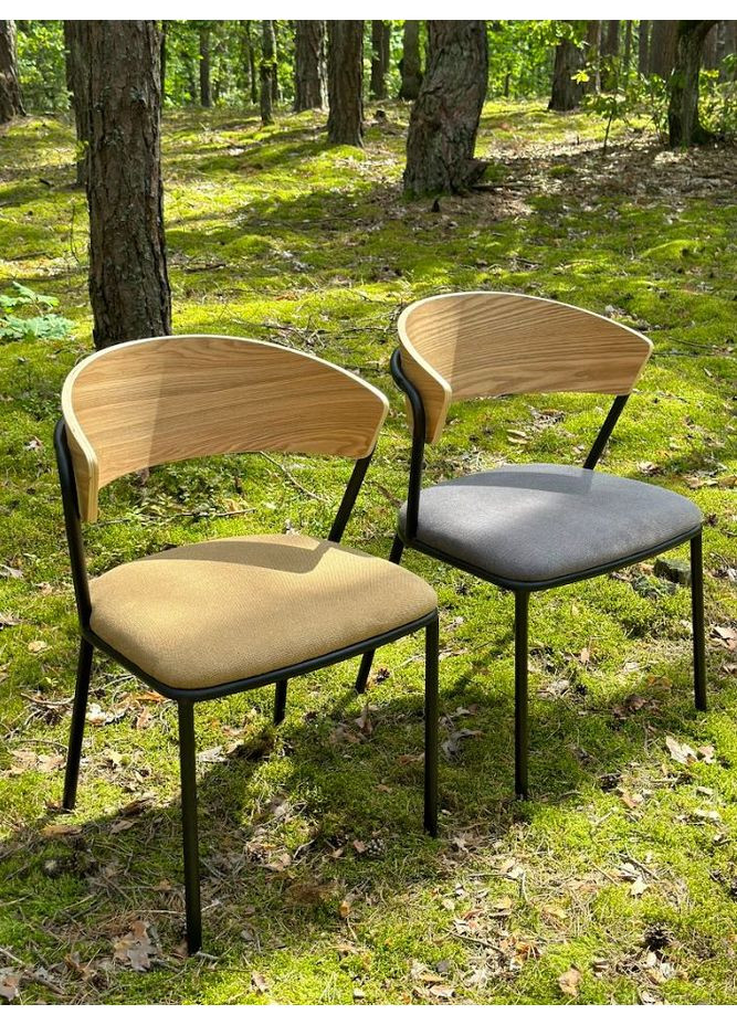 Стілець SITA чорний каркас / ясен / бежева тканина Intarsio (372178421)