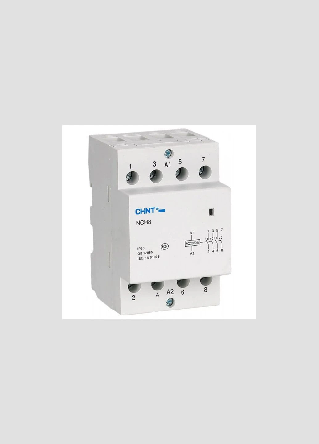 Контактор модульний 4P 20A 4NO 230V [256085] NCH8-20/40 Chint (344531203)