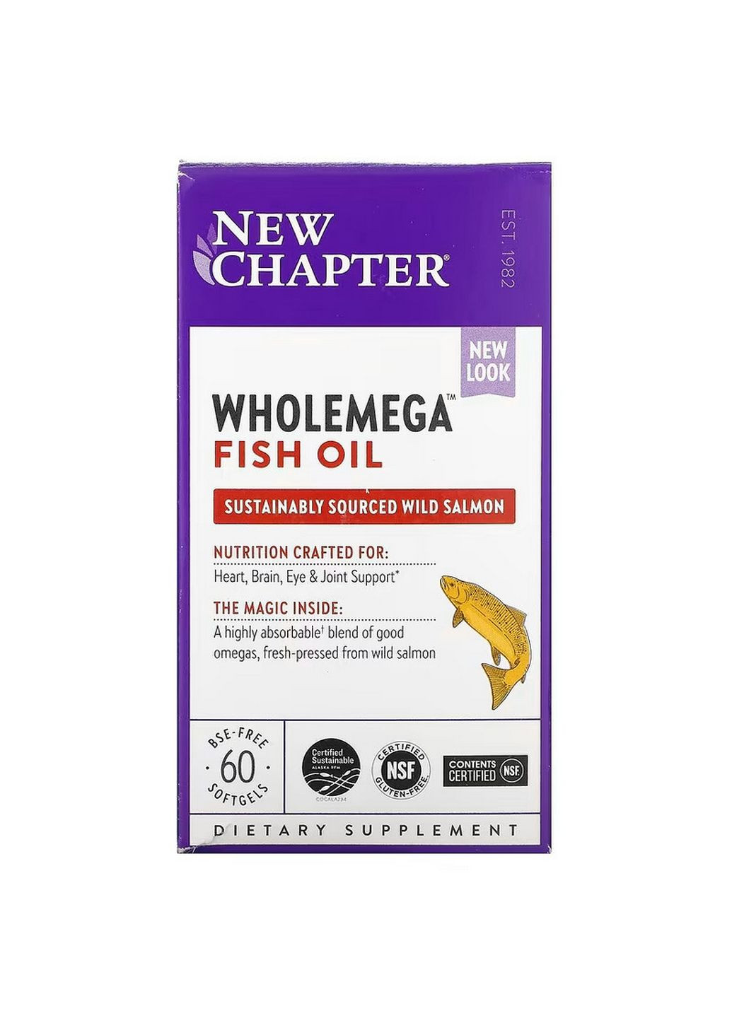 Жирные кислоты Wholemega Fish Oil, 60 капсул New Chapter (293338978)