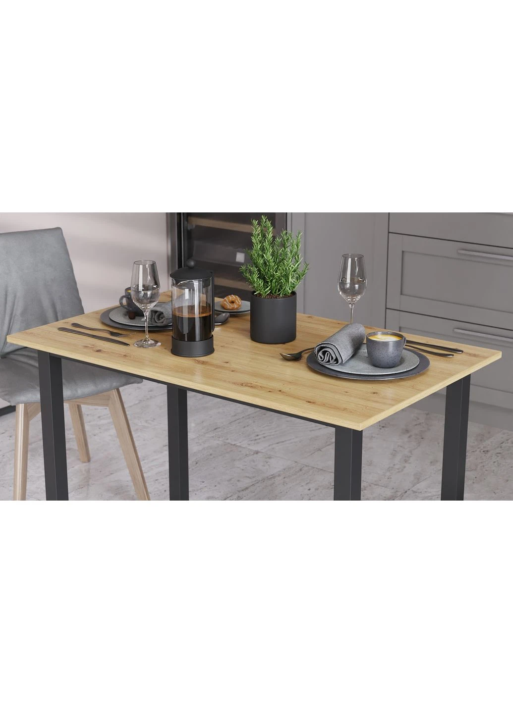 Стол универсальный Knap 750x1200x700 Черный металл ДСП 16 мм (FRD-106375) Ferrum-decor (377382163)